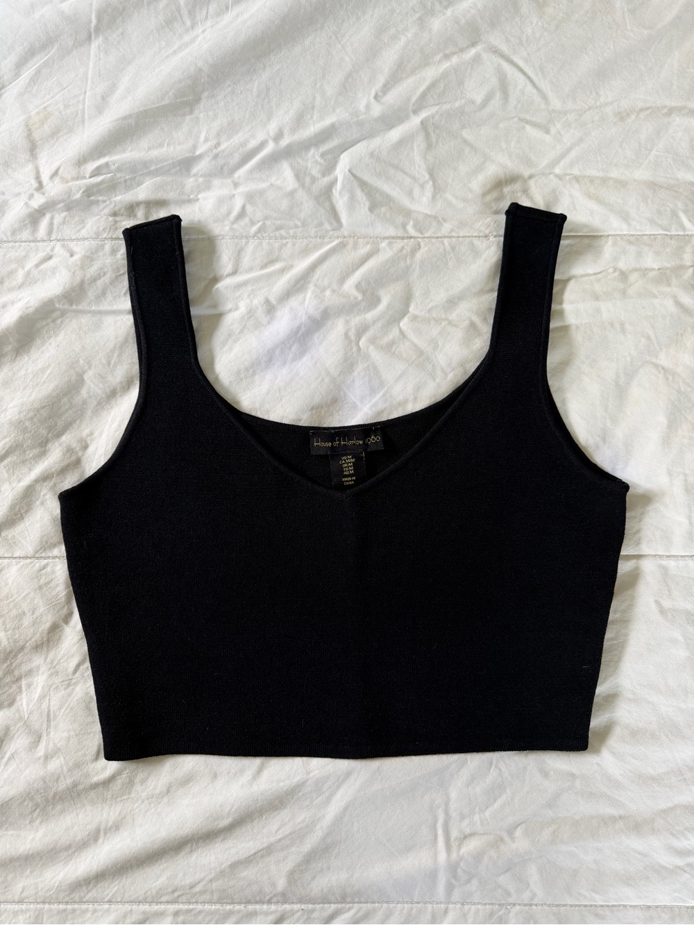 House of Harlow 1960 Black Ribbed Crop Tank